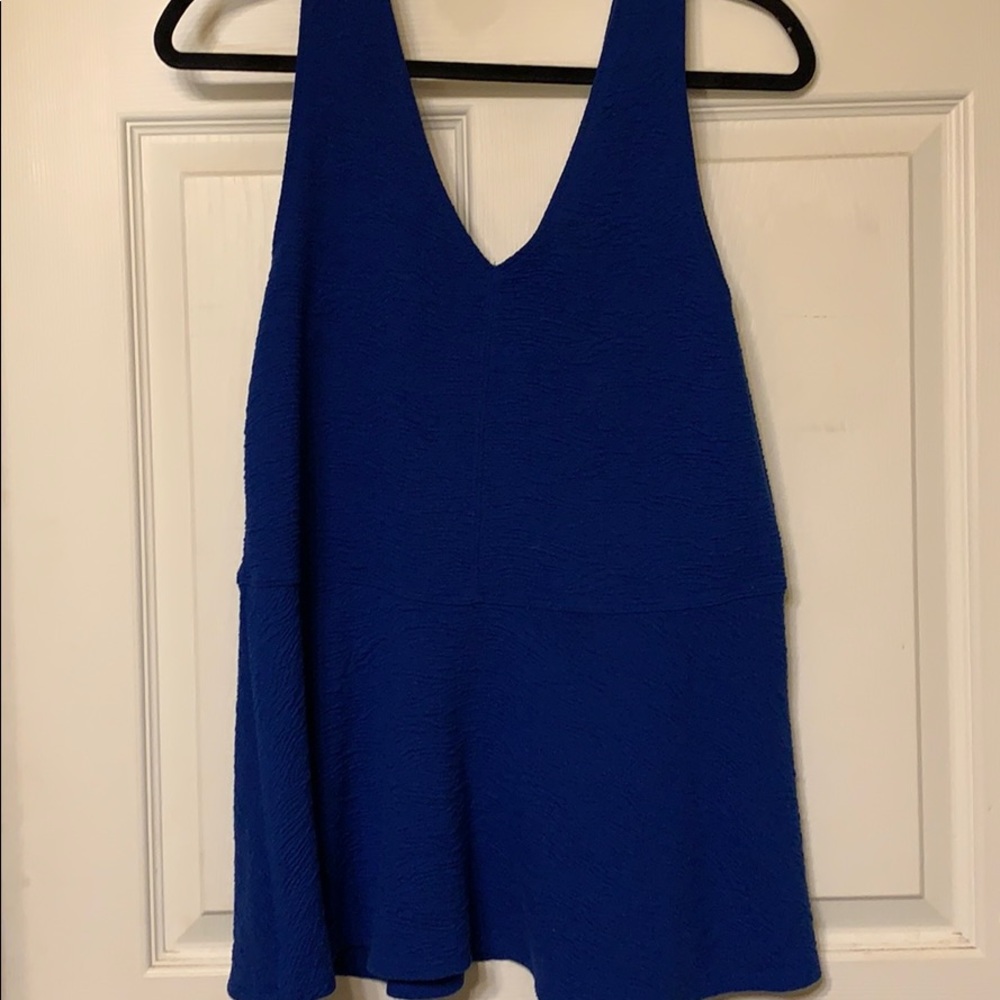 Torrid royal blue textured peplum top